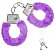 Металлические наручники с фиолетовой меховой опушкой и ключиками
