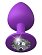 Фиолетовая анальная пробка со стразом Her Little Gem Large Plug - 9,5 см.